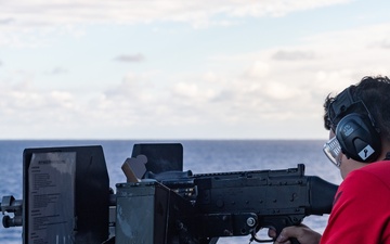 USS America (LHA 6) Conducts Crew-Serve Weapons Shoot