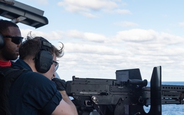 USS America (LHA 6) Conducts Crew-Serve Weapons Shoot