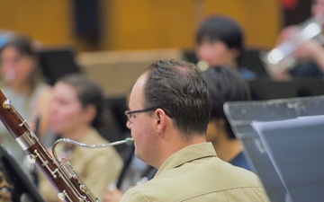 Musician 3rd Class Colin Walter rehearses with University of Hawai’i Band
