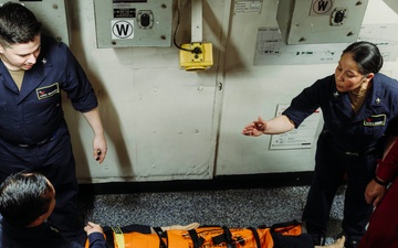 George Washington Conducts Stretcher Bearer Training