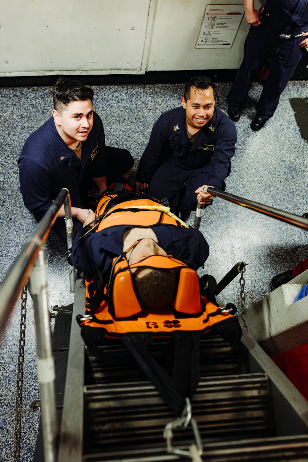 George Washington Conducts Stretcher Bearer Training