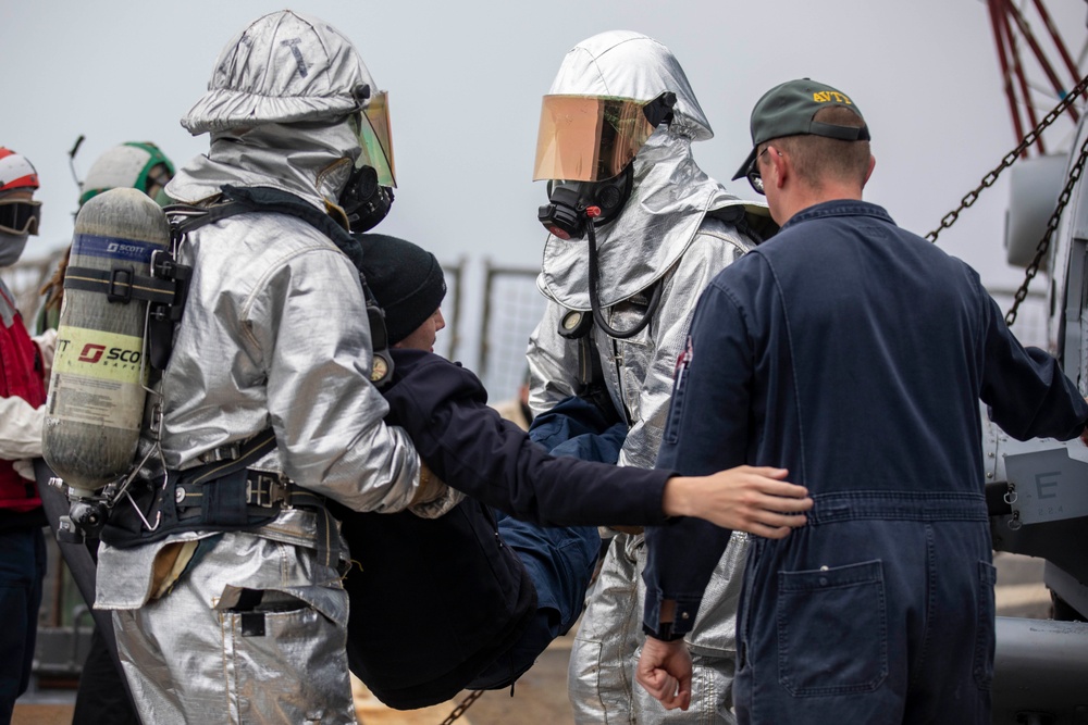 USS Preble Conducts Aviation Training Team Drill