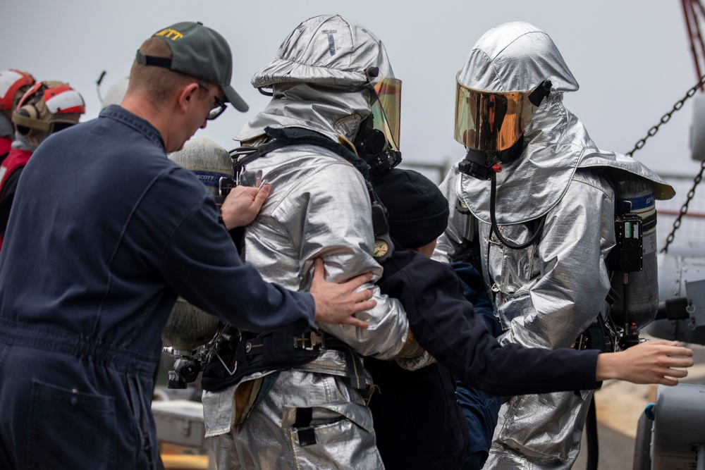 USS Preble Conducts Aviation Training Team Drill