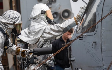 USS Preble Conducts Aviation Training Team Drill