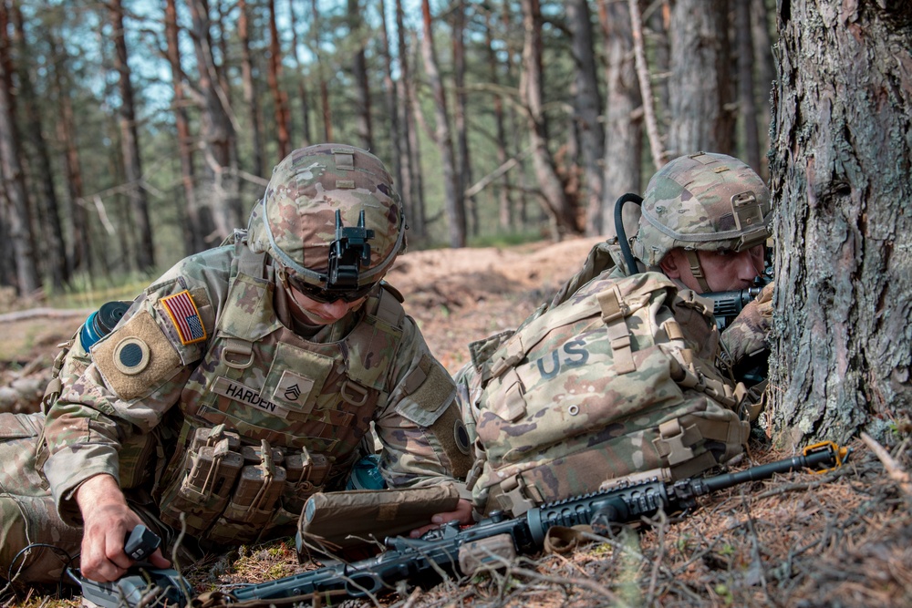 Michigan National Guard Infantry conduct training maneuvers in Latvia