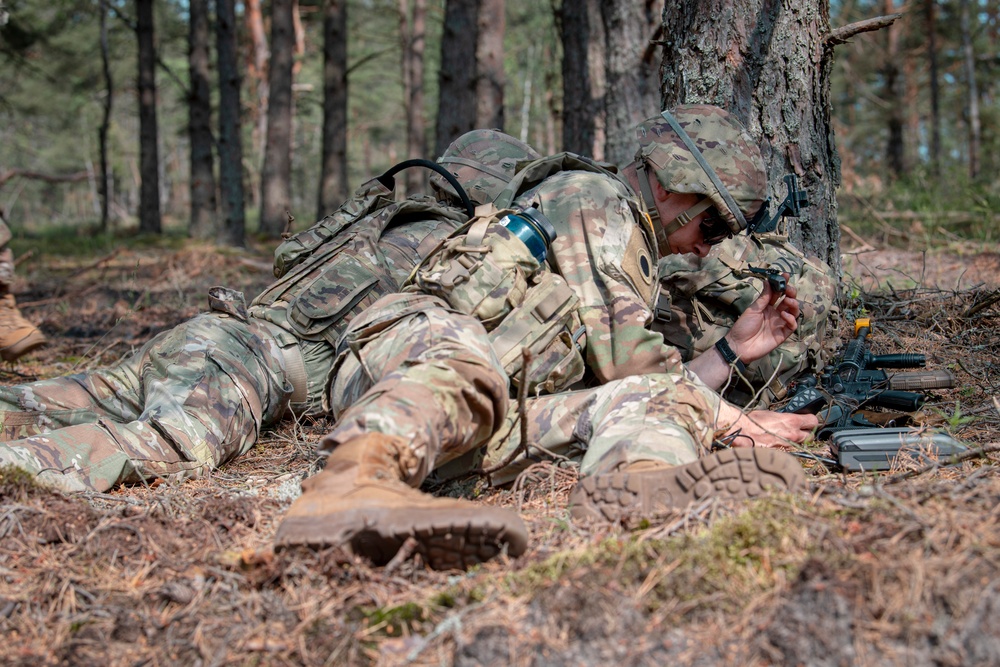 Michigan National Guard Infantry conduct training maneuvers in Latvia
