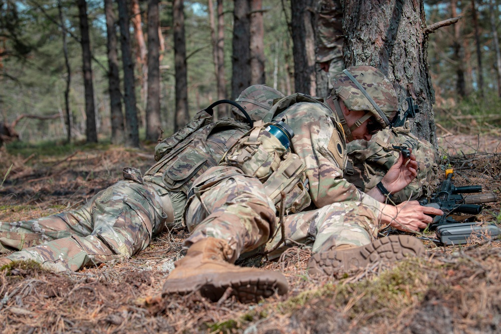 Michigan National Guard Infantry conduct training maneuvers in Latvia