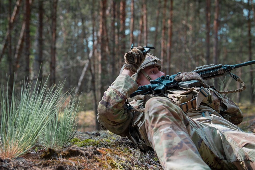 Michigan National Guard Infantry conduct training maneuvers in Latvia