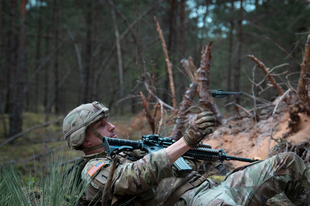 Michigan National Guard Infantry conduct training maneuvers in Latvia