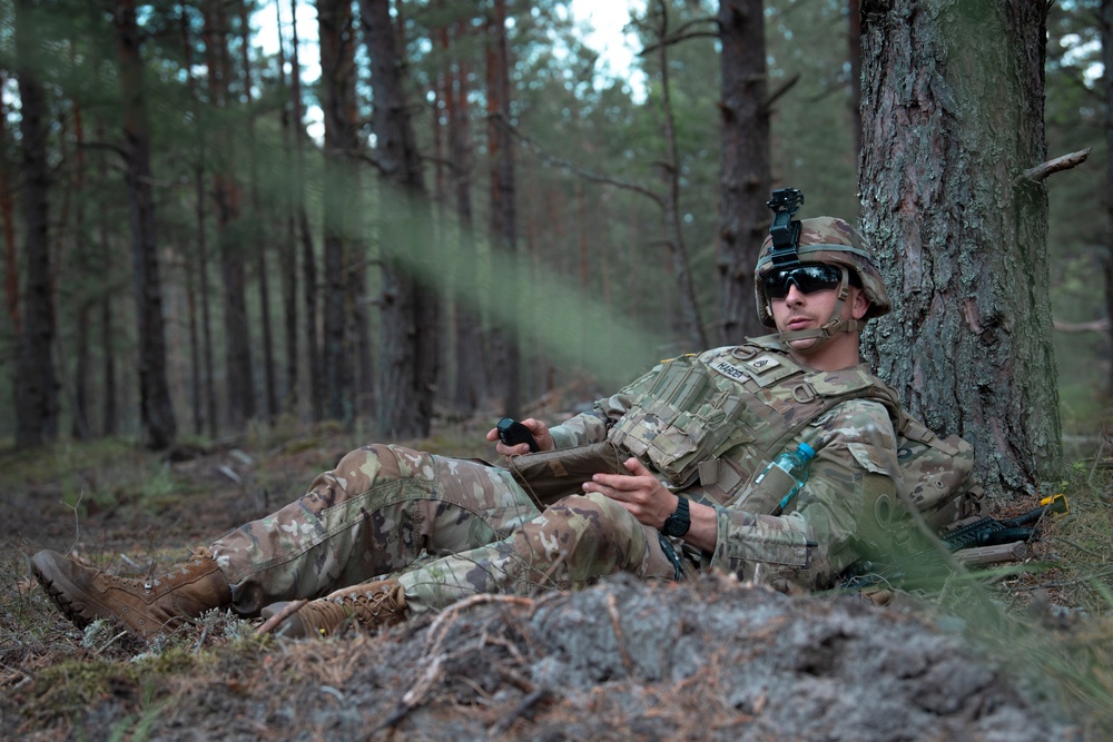 Michigan National Guard Infantry conduct training maneuvers in Latvia