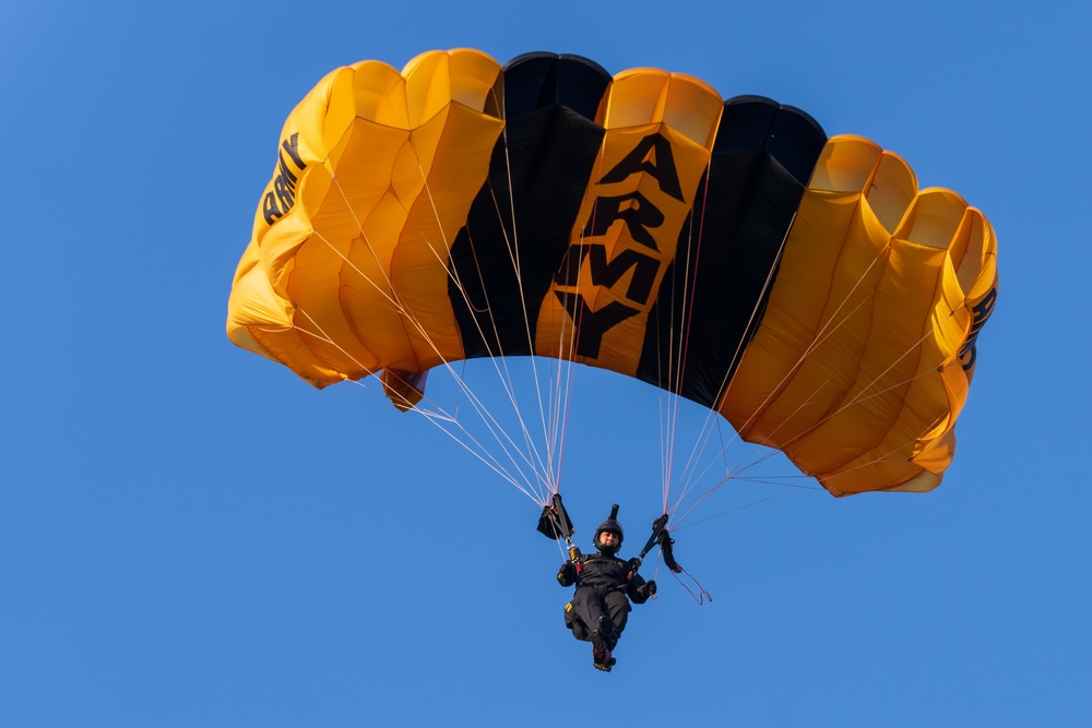 U.S. Army Parachute Team jumps for Army 250 at Twilight Tattoo