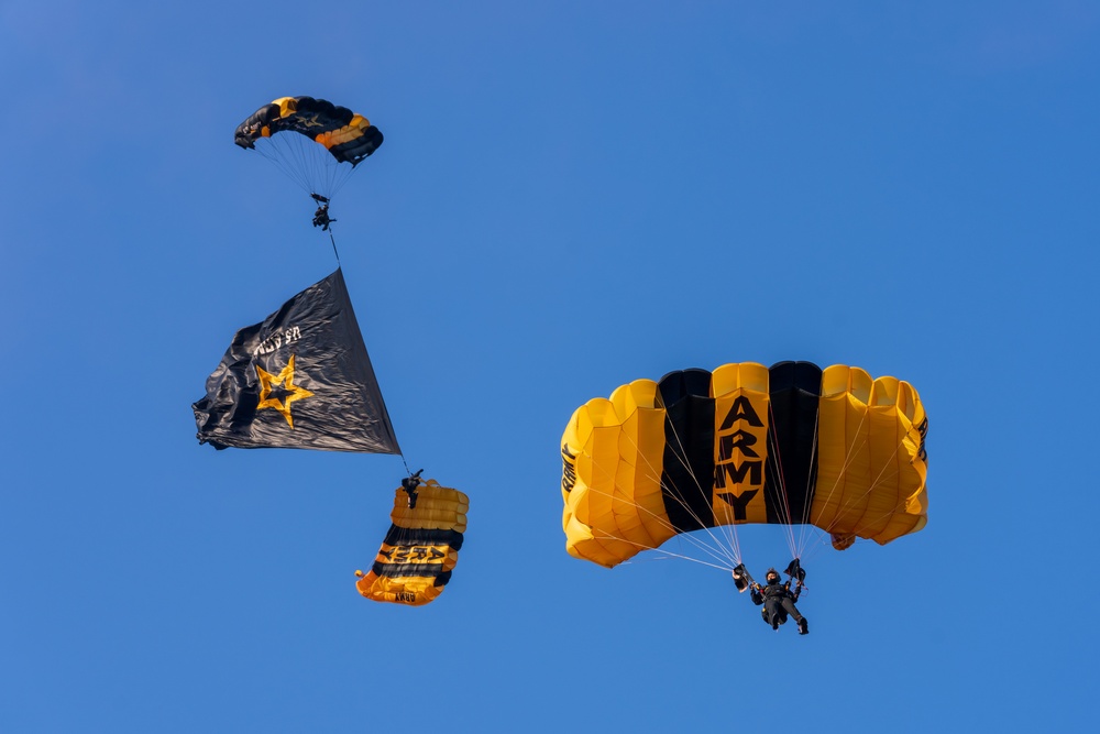 U.S. Army Parachute Team jumps for Army 250 at Twilight Tattoo