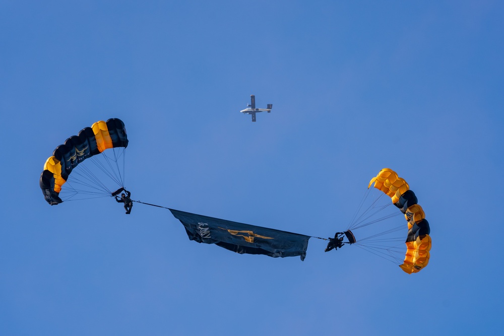 U.S. Army Parachute Team jumps for Army 250 at Twilight Tattoo