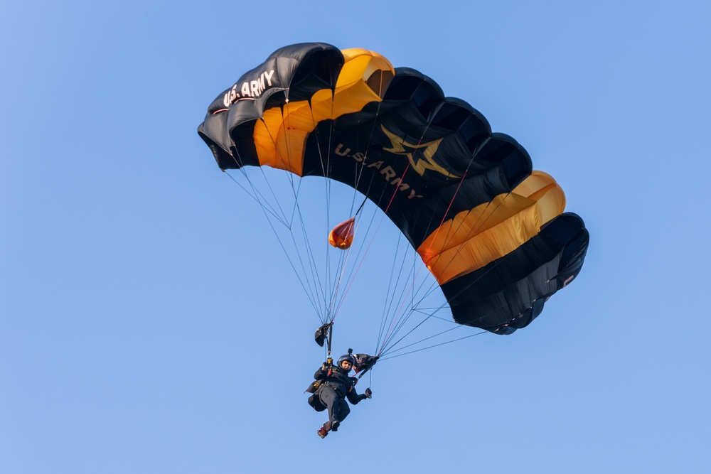 U.S. Army Parachute Team jumps for Army 250 at Twilight Tattoo