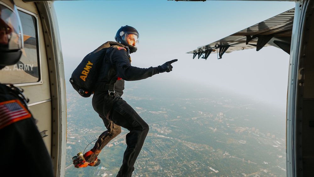 U.S. Army Parachute Team jumps for Army 250
