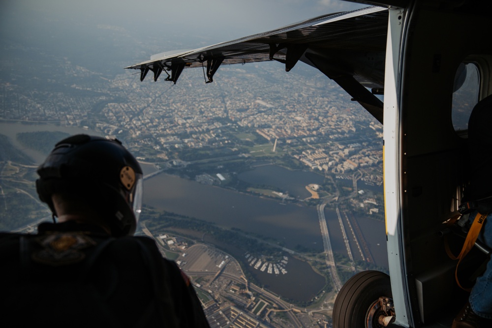 U.S. Army Parachute Team jumps for Army 250