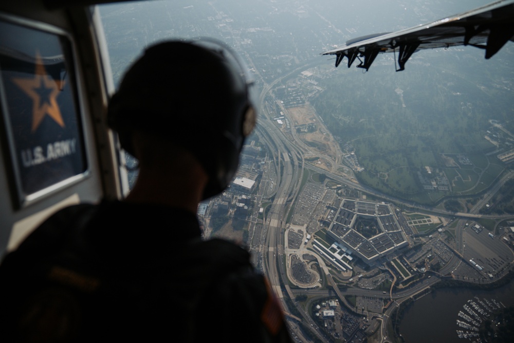 U.S. Army Parachute Team jumps for Army 250