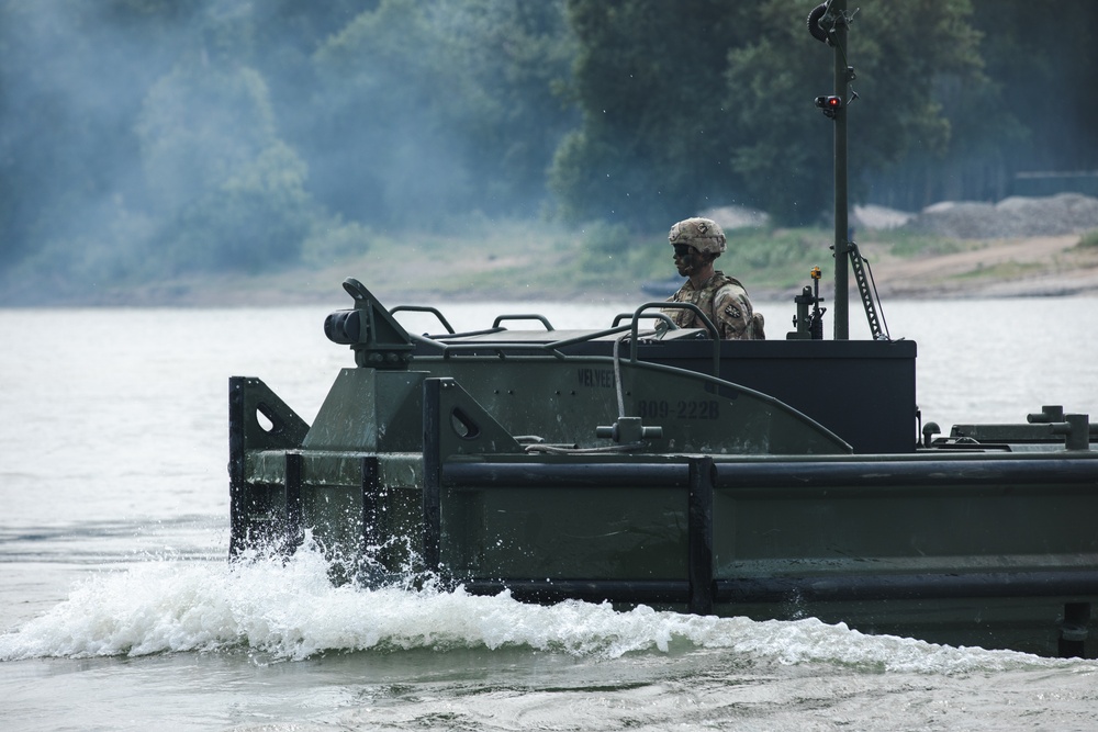 7th Engineer Brigade Conducts Wet Gap Crossing In Romania