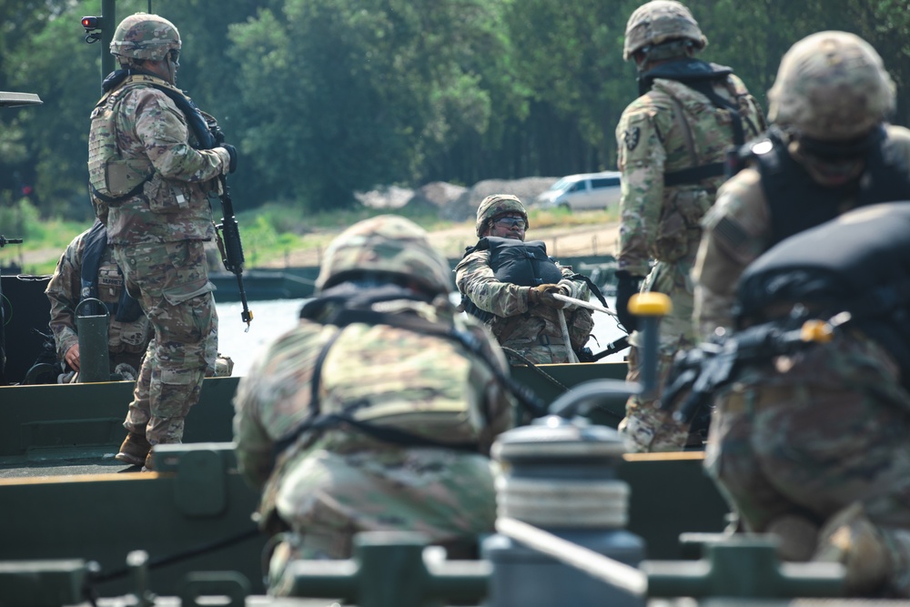 7th Engineer Brigade Conducts Wet Gap Crossing In Romania