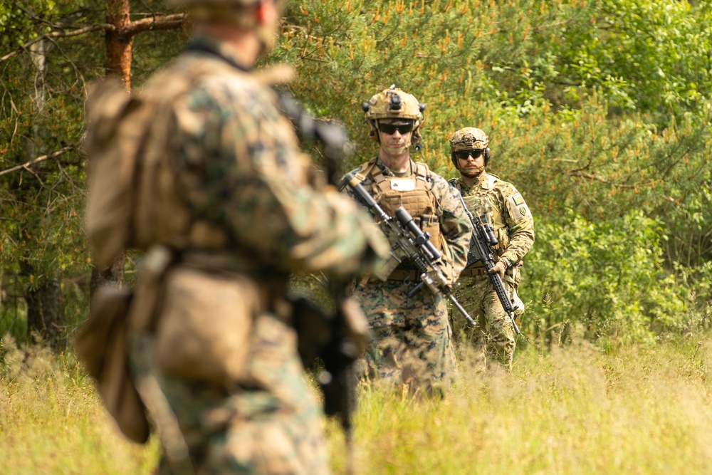 U.S. Marine 2nd LAR and Portuguese Service Members Conduct Integrated Patrol