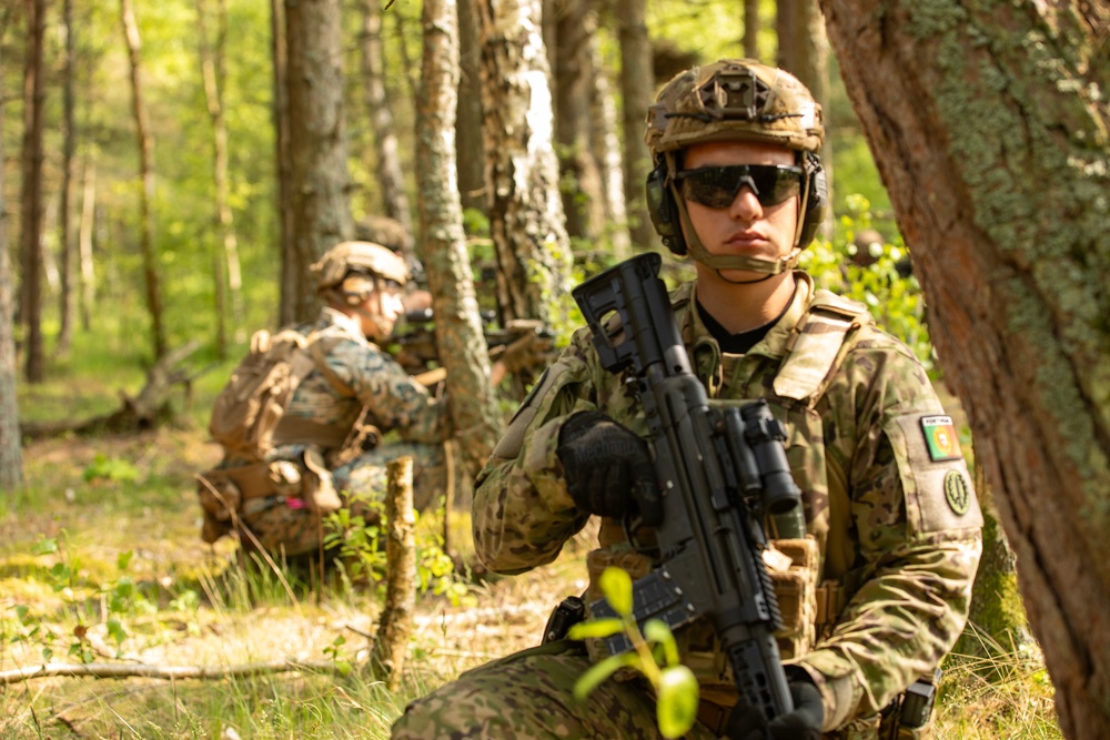 U.S. Marine 2nd LAR and Portuguese Service Members Conduct Integrated Patrol