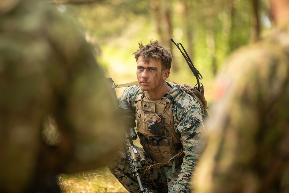 U.S. Marine 2nd LAR and Portuguese Service Members Conduct Integrated Patrol