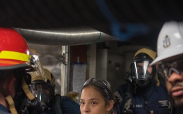 Sailors train for toxic gas aboard USS Ronald Reagan (CVN 76)