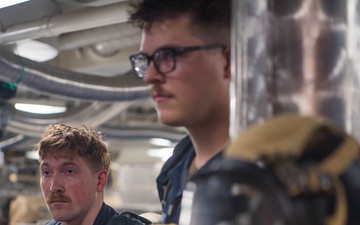 Sailors train for toxic gas aboard USS Ronald Reagan (CVN 76)