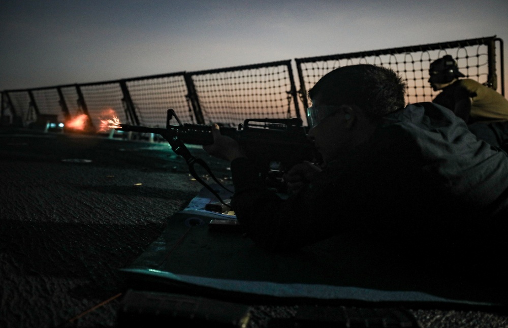 USS Milius conducts operations in the U.S. Central Command area of responsibility as part of the Carl Vinson Carrier Strike Group