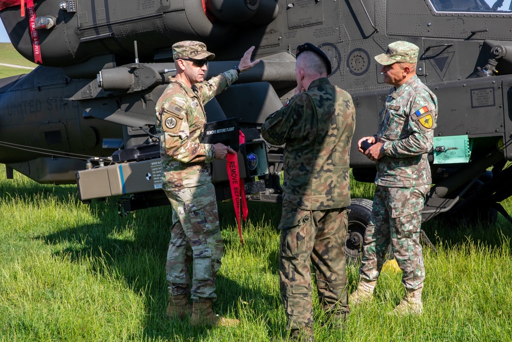 Maj. Gen. Maciej Jablonski and Brig. Gen. Daniel Condruz visit 12th CAB during Saber Guardian 25
