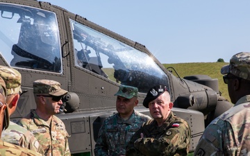 Maj. Gen. Maciej Jablonski and Brig. Gen. Daniel Condruz visit 12th CAB during Saber Guardian 25