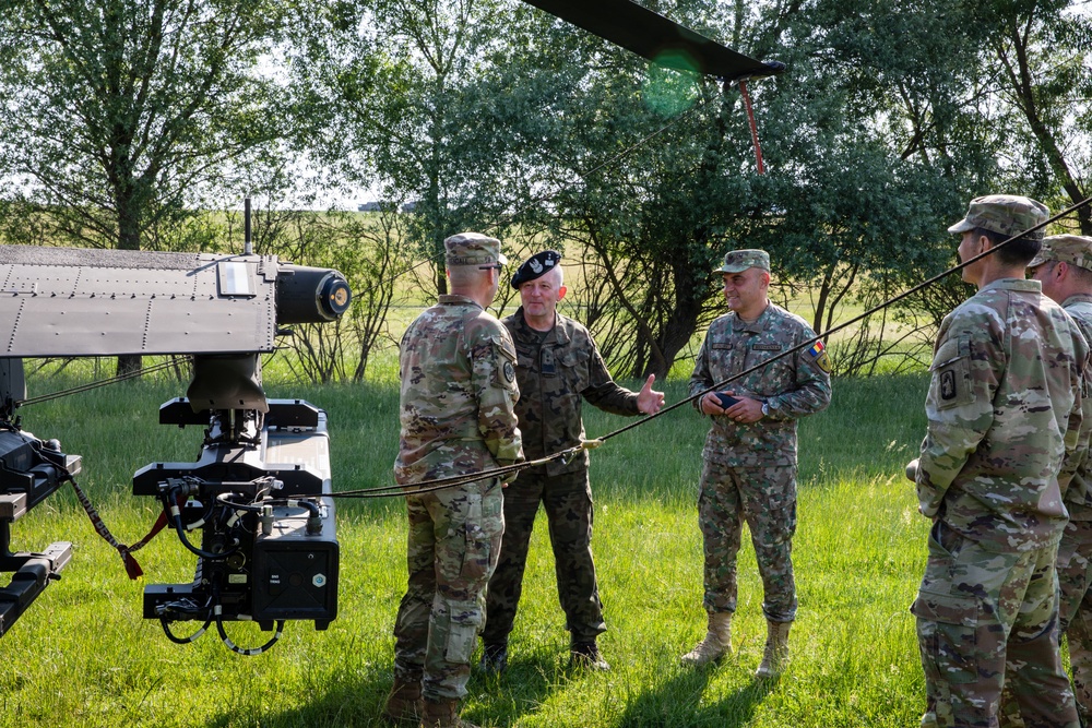 Maj. Gen. Maciej Jablonski and Brig. Gen. Daniel Condruz visit 12th CAB during Saber Guardian 25