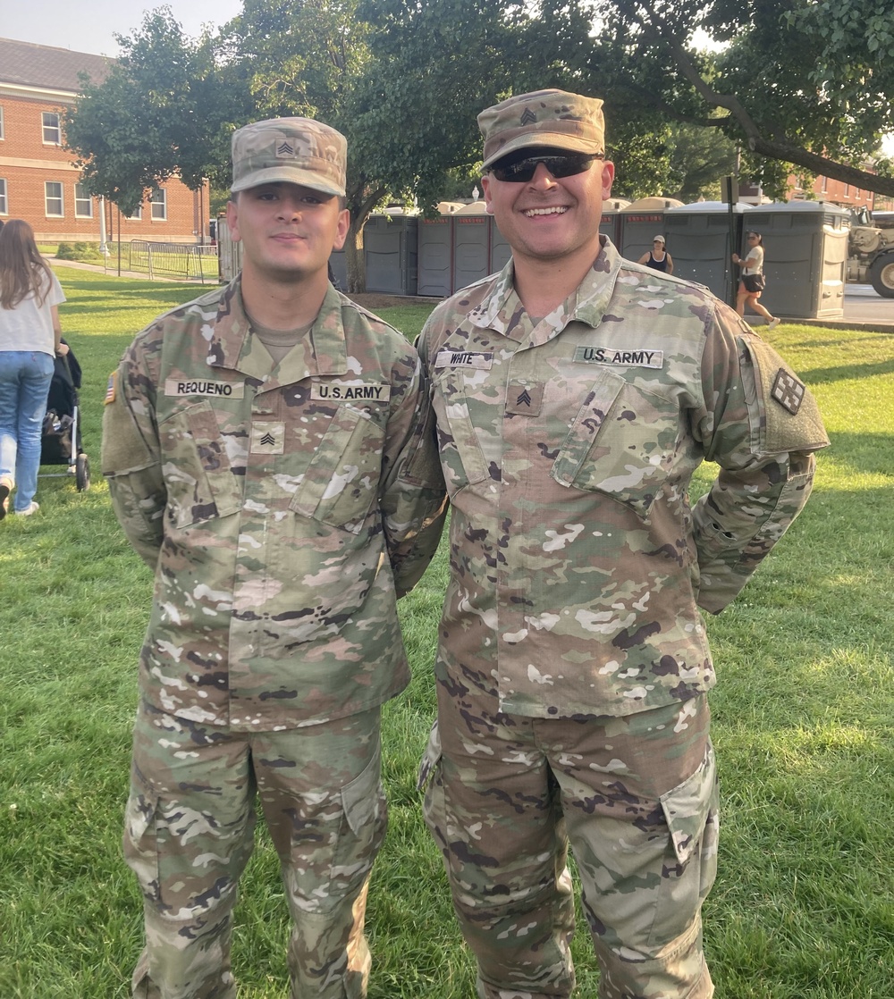 Engineers from the 412th Theater Engineer Command provide equipment displays at Twilight Tattoo