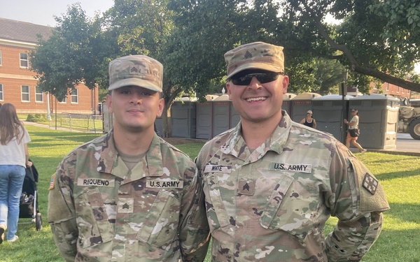 Engineers from the 412th Theater Engineer Command provide equipment displays at Twilight Tattoo