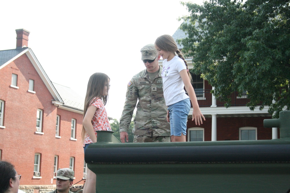 Engineers from the 412th Theater Engineer Command provide equipment displays at the Twilight Tattoo