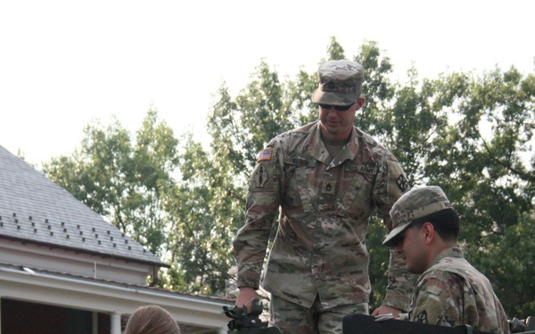 Engineers from the 412th Theater Engineer Command provide equipment displays at the Twilight Tattoo