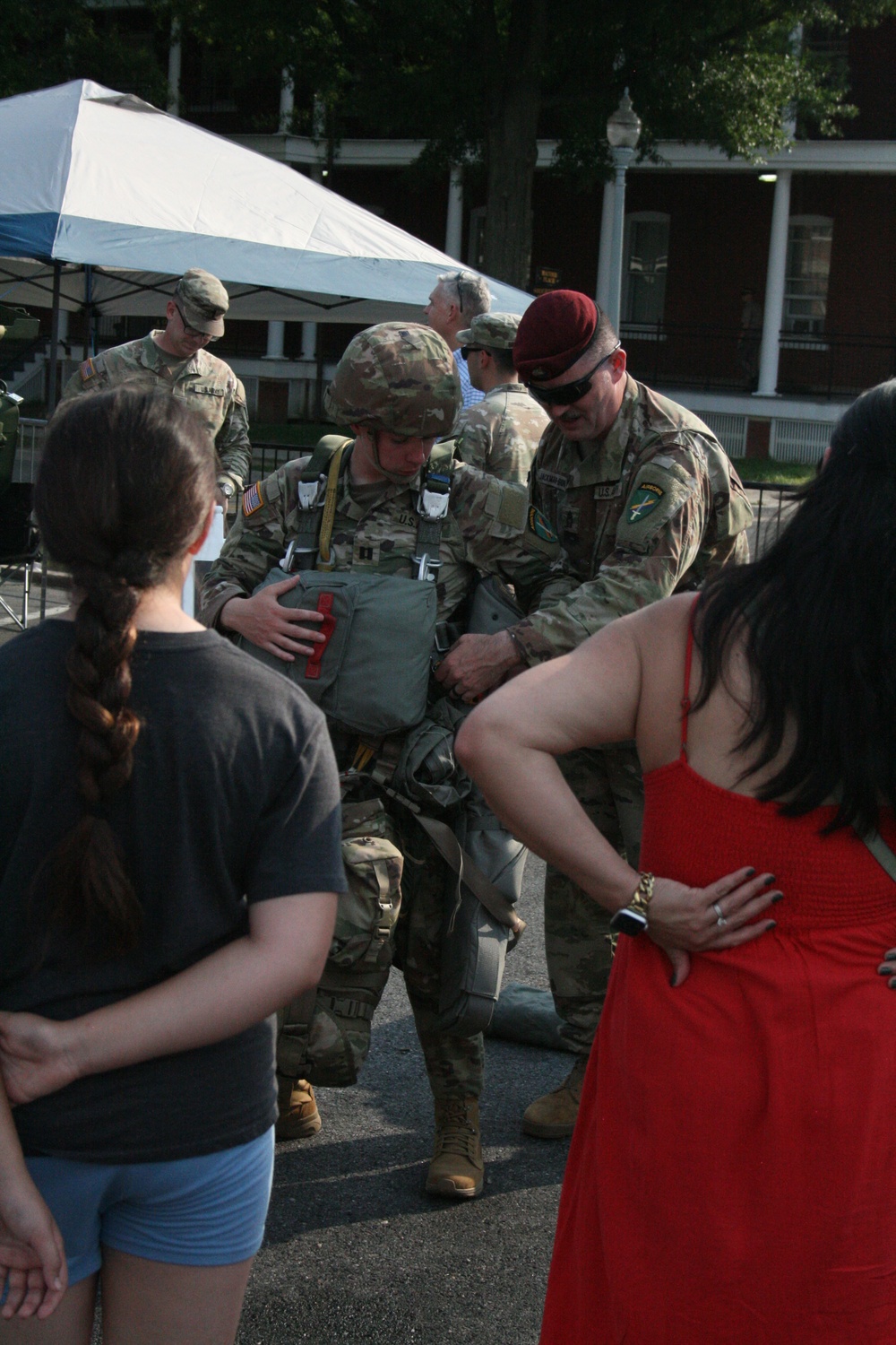 Engineers from the 412th Theater Engineer Command provide equipment displays at the Twilight Tattoo