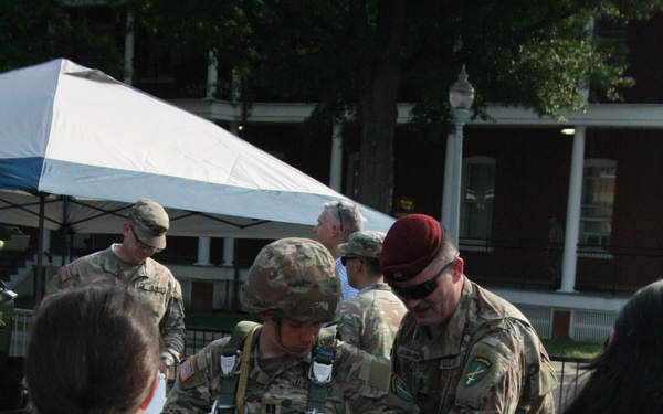 Engineers from the 412th Theater Engineer Command provide equipment displays at the Twilight Tattoo