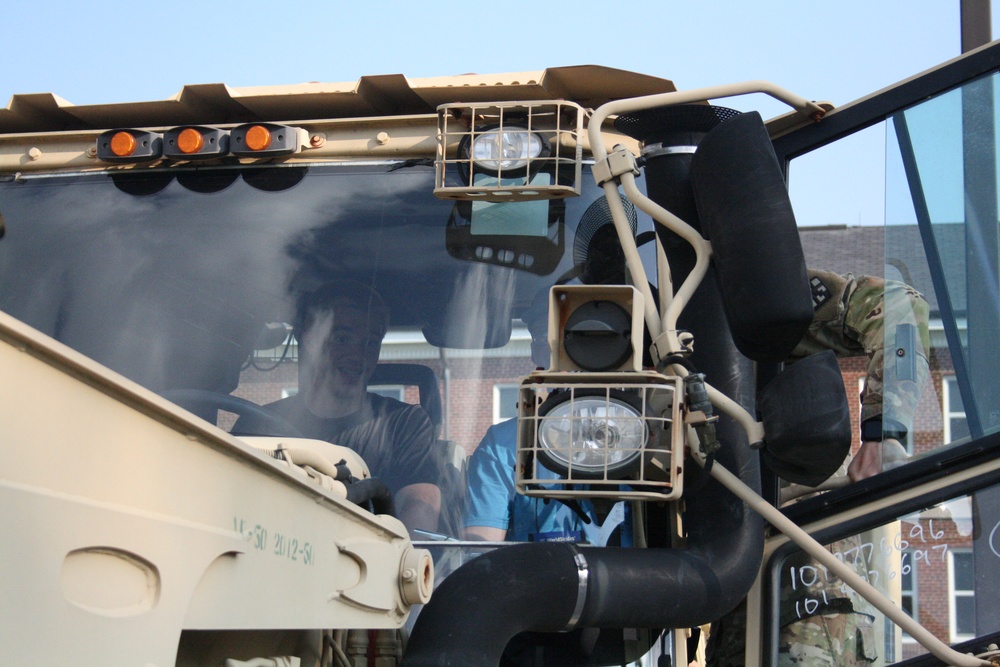 Engineers from the 412th Theater Engineer Command provide equipment displays at the Twilight Tattoo