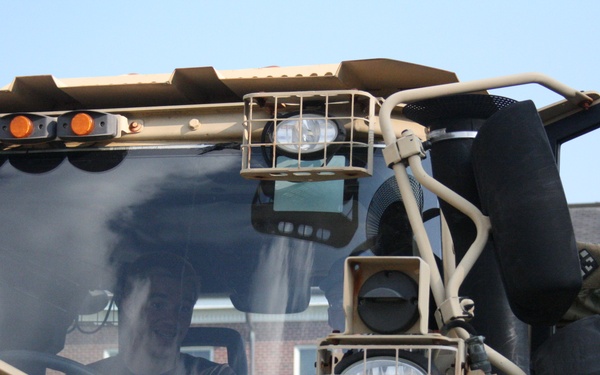 Engineers from the 412th Theater Engineer Command provide equipment displays at the Twilight Tattoo