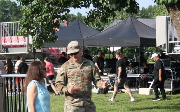 Engineers from the 412th Theater Engineer Command provide equipment displays at the Twilight Tattoo