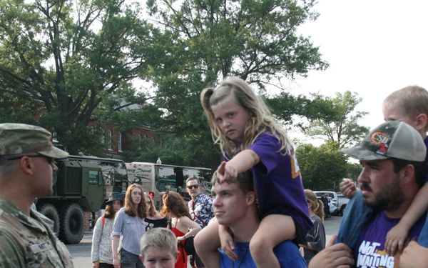 Engineers from the 412th Theater Engineer Command provide equipment displays at the Twilight Tattoo