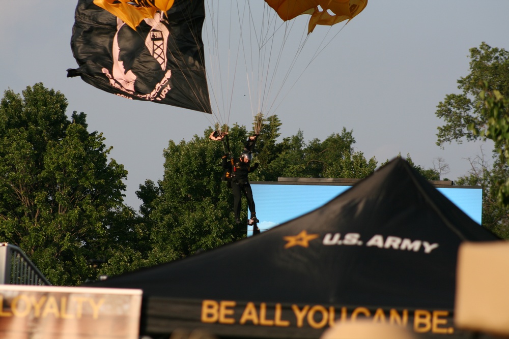 Engineers from the 412th Theater Engineer Command provide equipment displays at the Twilight Tattoo