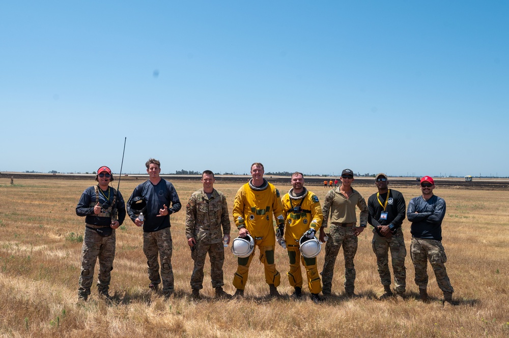 Edwards AFB Test Parachutists jump in U-2 suit at Beale Air &amp; Space Expo 2025