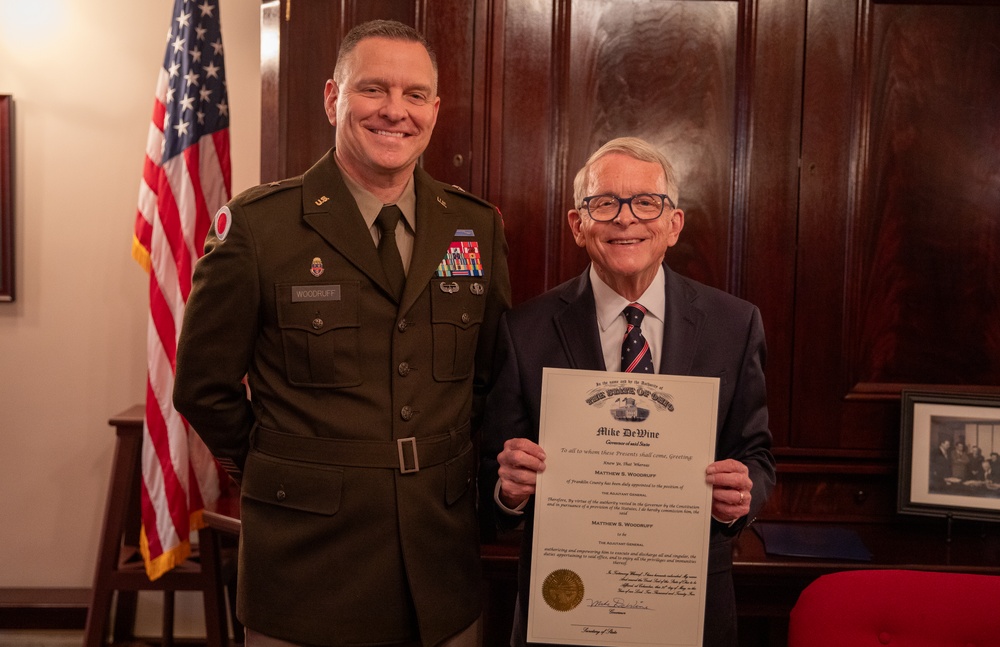 Governor swears in Woodruff as 84th Ohio adjutant general, appoints Harris Department of Veterans Services director
