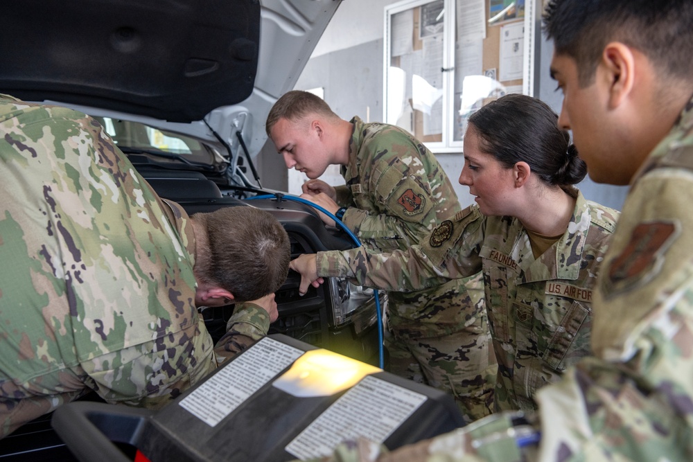 156th LRS Hosts MTT conducting vehicle AC Systems training course