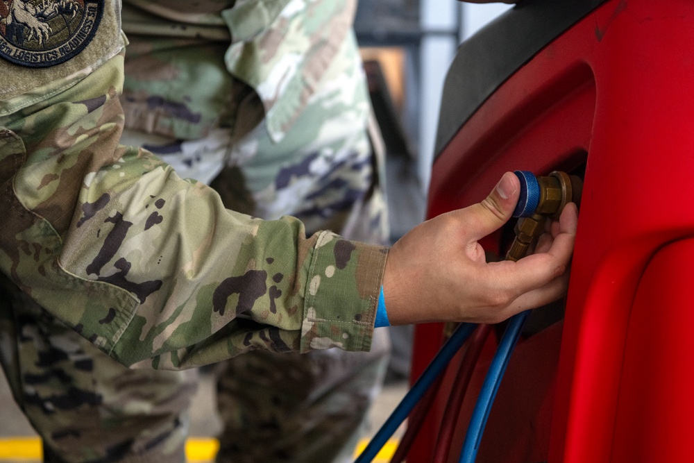 156th LRS Hosts MTT conducting vehicle AC Systems training course