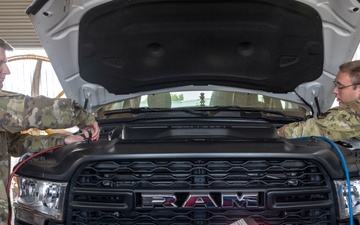 156th LRS Hosts MTT conducting vehicle AC Systems training course