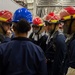 Sailors participate in a general quarters drill aboard USS Ronald Reagan (CVN 76)