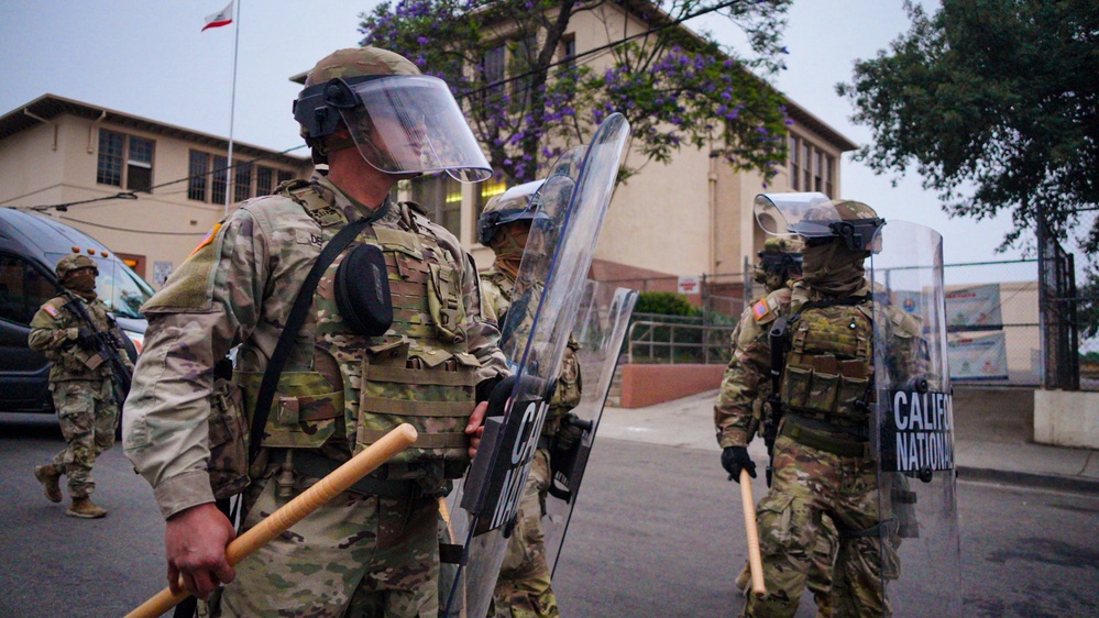 Soldiers provide protection for federal law enforcement in the greater Los Angeles area